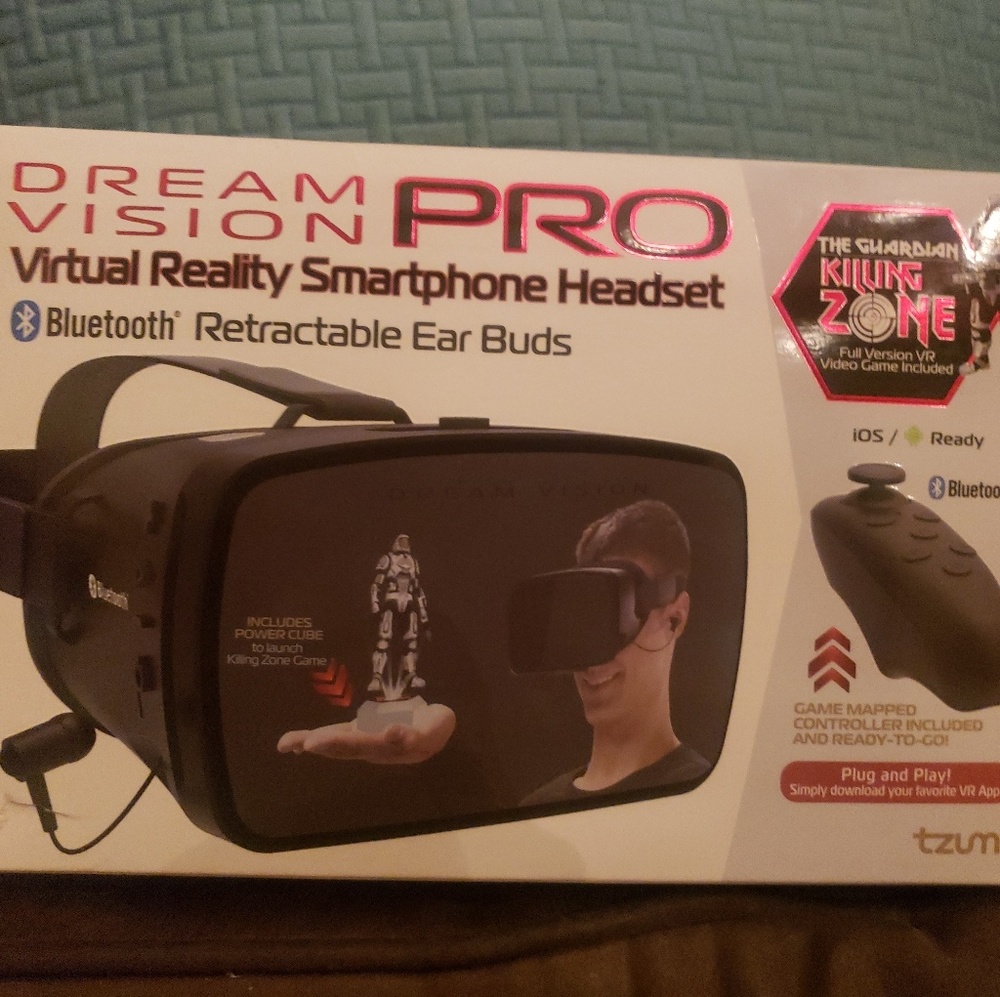 VR Goggles with retractable Bluetooth headphones